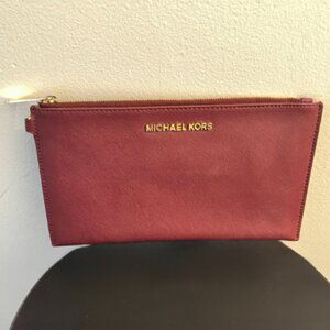 Michael Kors Burgundy Wristlet
